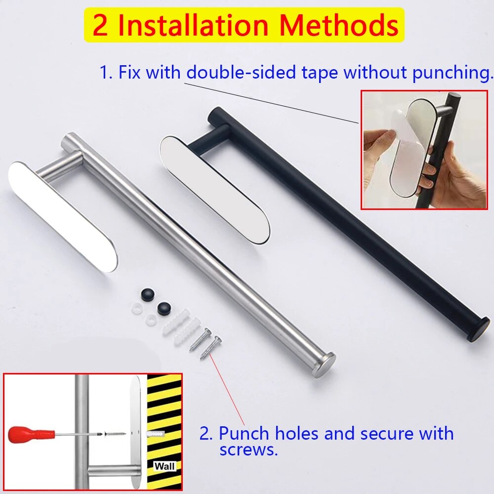 Adhesive Paper Towel Holder Kitchen Tissue Hanger Toilet Roll Dispenser Storage Napkin Rack Bathroo 2