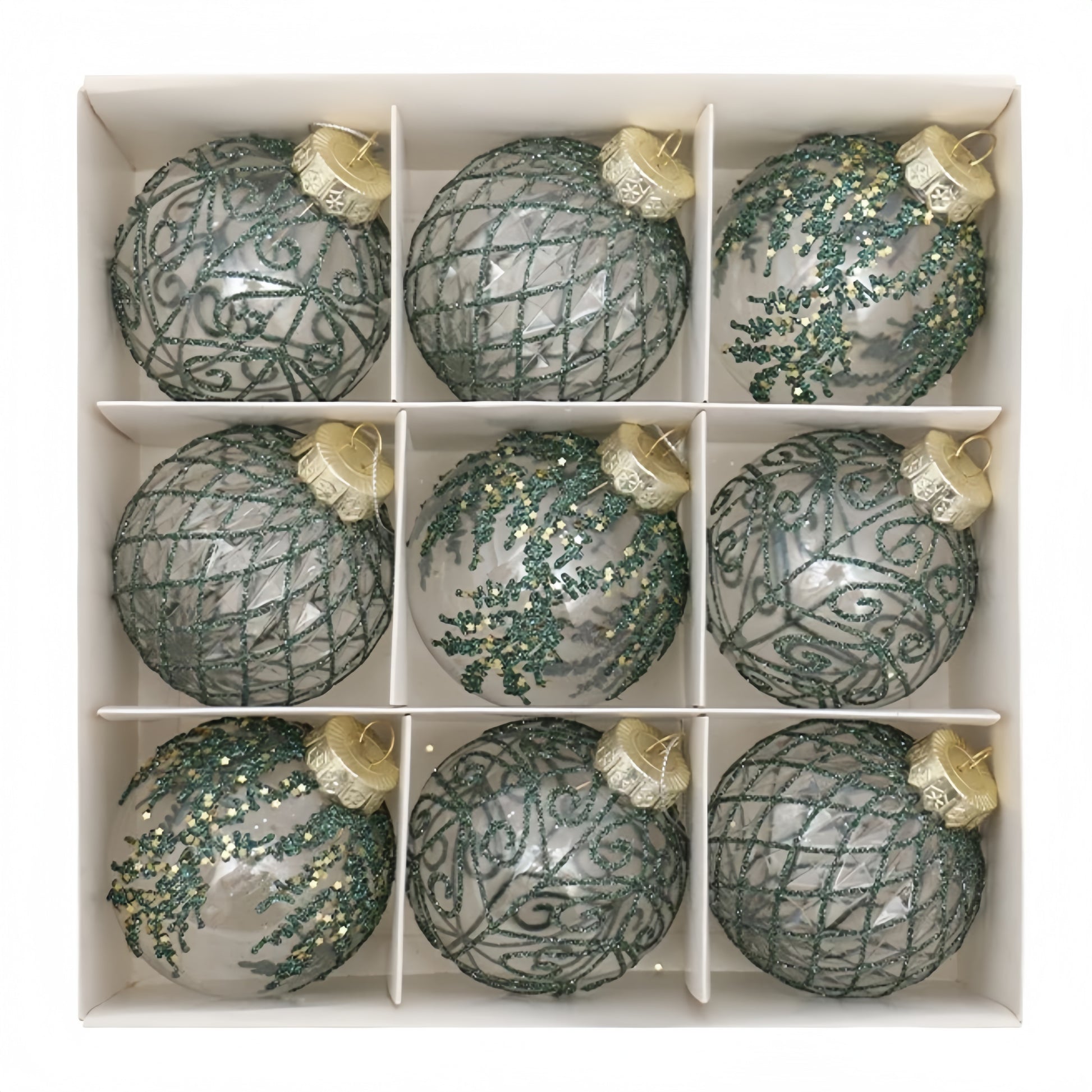 White Champagne Green Balls, Transparent Christmas Ball Set, DIY Christmas Tree Ornaments, Luxury Holiday Decor for Part