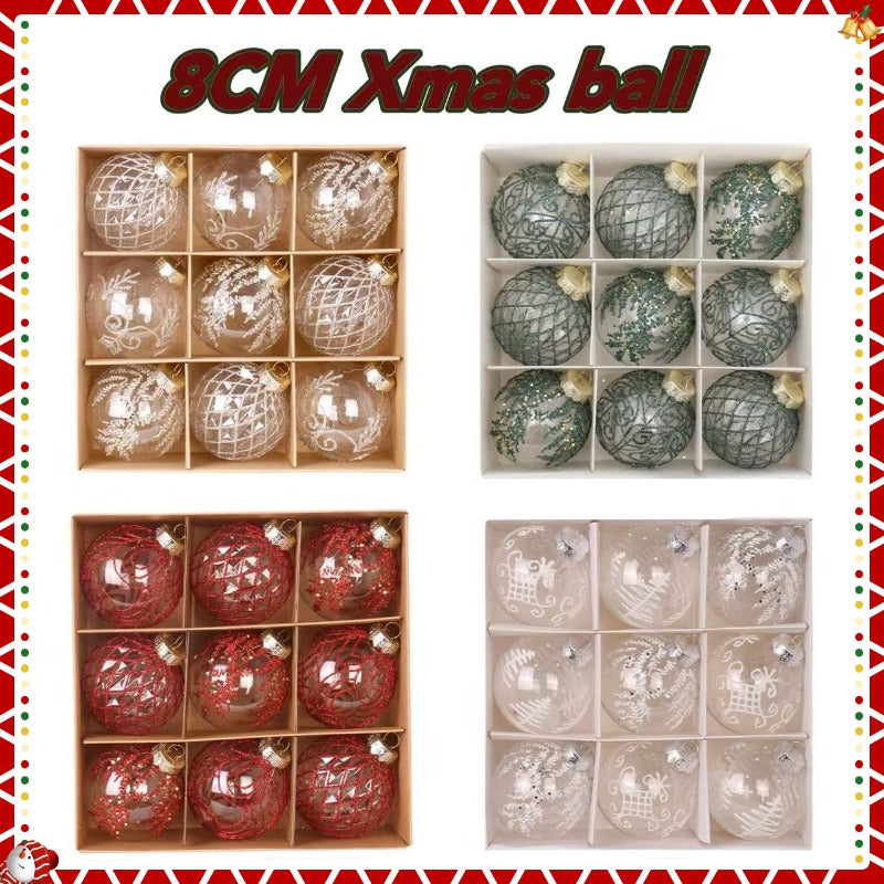 White Champagne Green Balls, Transparent Christmas Ball Set, DIY Christmas Tree Ornaments, Luxury Holiday Decor for Part