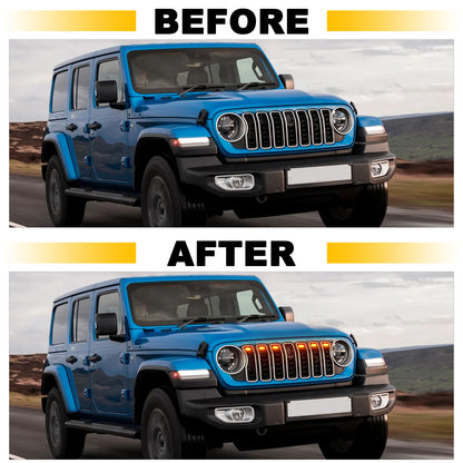 Jeep Wrangler Front Grill Lights Grill Accessories Bright LED Grill Grills Fit 1
