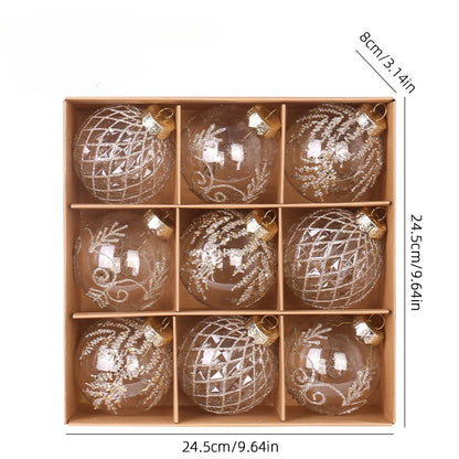 White Champagne Green Balls, Transparent Christmas Ball Set, DIY Christmas Tree Ornaments, Luxury Holiday Decor for Part