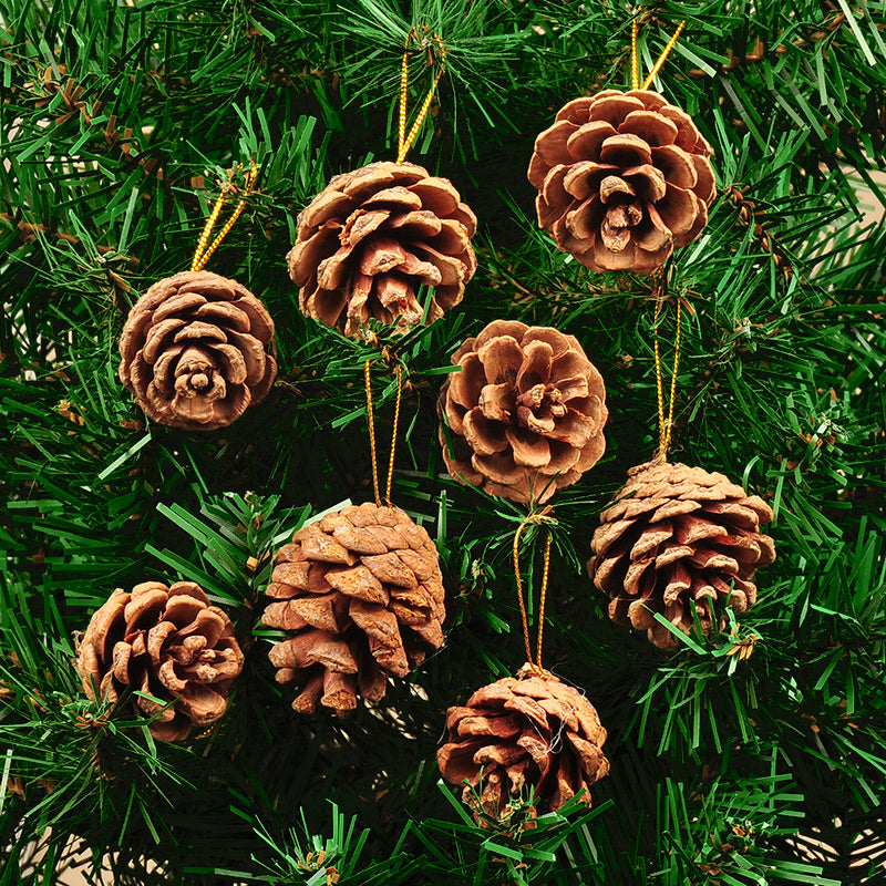 Christmas Pine Cones Ornaments, Mini Pinecones Tree Pendant, Holiday New Year Accessories, Rustic Festival Party Decor