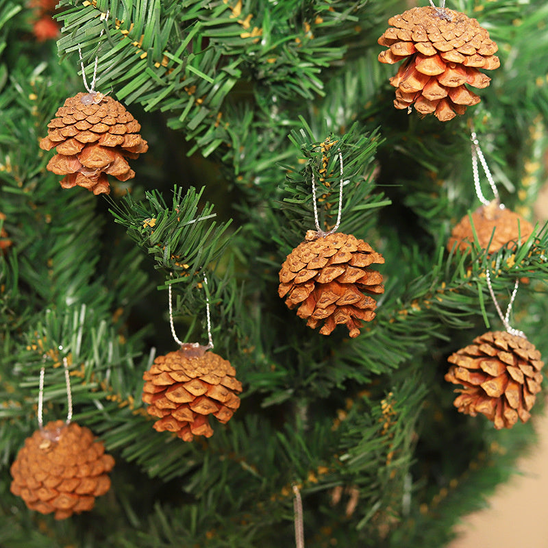Christmas Pine Cones Ornaments, Mini Pinecones Tree Pendant, Holiday New Year Accessories, Rustic Festival Party Decor
