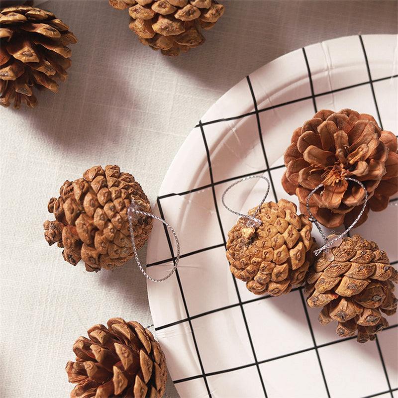 Christmas Pine Cones Ornaments, Mini Pinecones Tree Pendant, Holiday New Year Accessories, Rustic Festival Party Decor