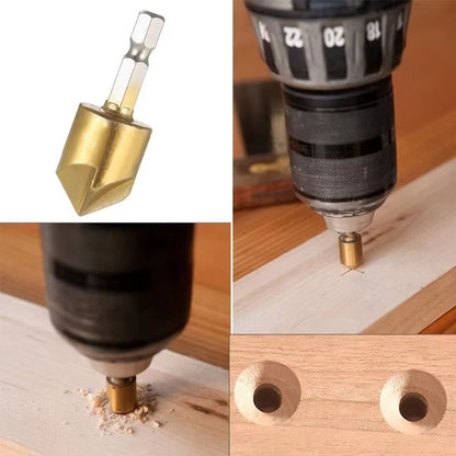 Hex Shank FiveBlade Countersink Drill Bit  619mm Chamfering  Reaming Tool For Precision Woodworking 5