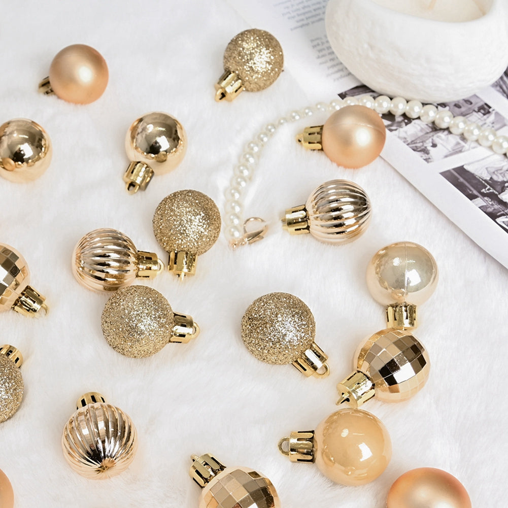 Plating Glossy Decorative Christmas Balls Set Box, Balls Christmas Tree Pendant, Holiday New Year Party Decor