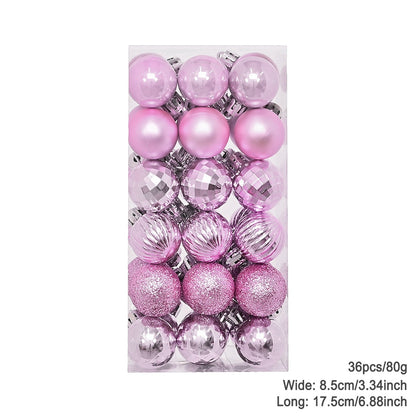 Plating Glossy Decorative Christmas Balls Set Box, Balls Christmas Tree Pendant, Holiday New Year Party Decor