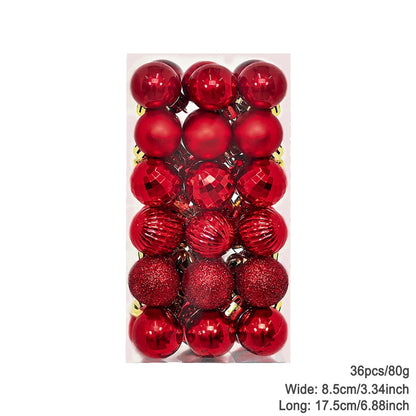 Plating Glossy Decorative Christmas Balls Set Box, Balls Christmas Tree Pendant, Holiday New Year Party Decor