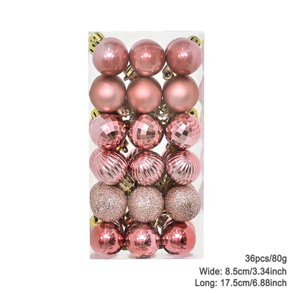 Plating Glossy Decorative Christmas Balls Set Box, Balls Christmas Tree Pendant, Holiday New Year Party Decor