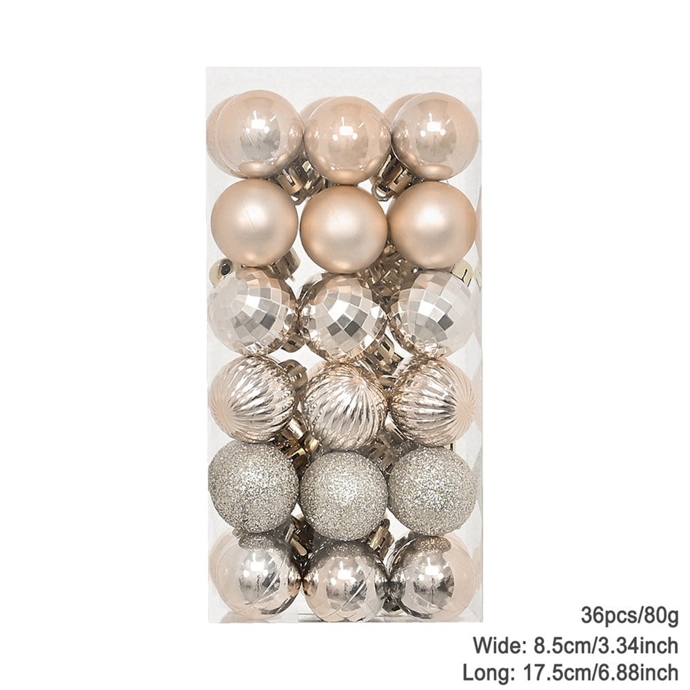 Plating Glossy Decorative Christmas Balls Set Box, Balls Christmas Tree Pendant, Holiday New Year Party Decor