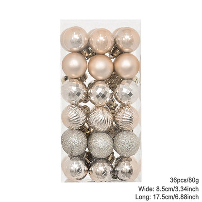 Plating Glossy Decorative Christmas Balls Set Box, Balls Christmas Tree Pendant, Holiday New Year Party Decor