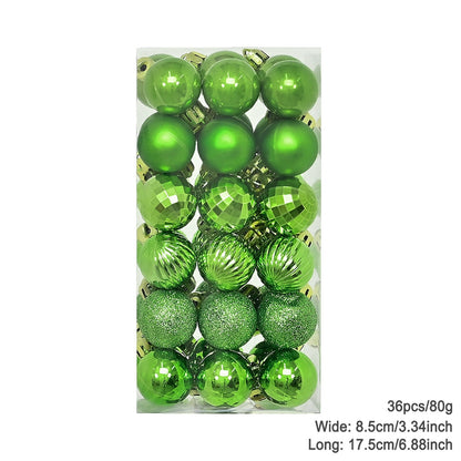 Plating Glossy Decorative Christmas Balls Set Box, Balls Christmas Tree Pendant, Holiday New Year Party Decor