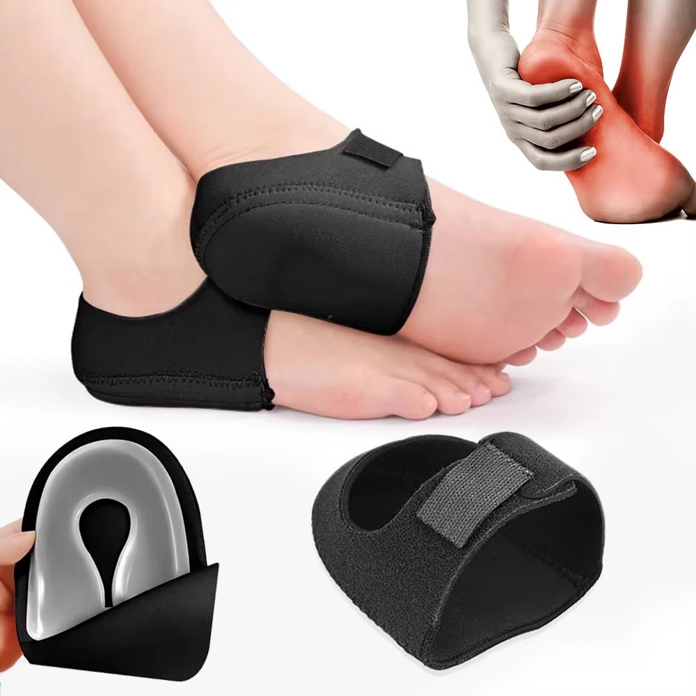 Plantar Fasciitis Heel Cups – U-Shaped Silicone Gel Insoles for Heel Pain Relief & Foot Support (Men & Women)
