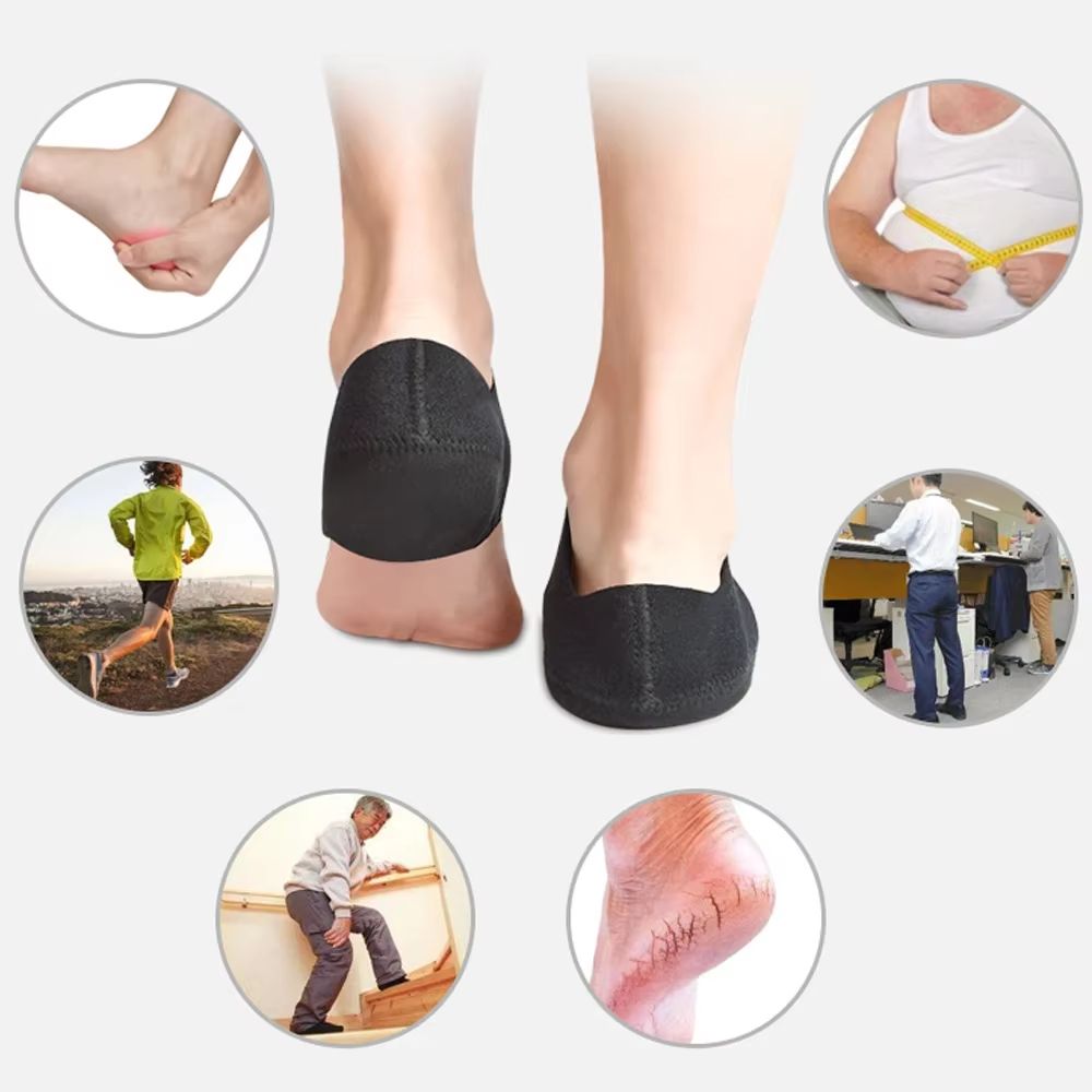 Plantar Fasciitis Heel Cups  UShaped Silicone Gel Insoles For Heel Pain Relief  Foot Support Men  W 4