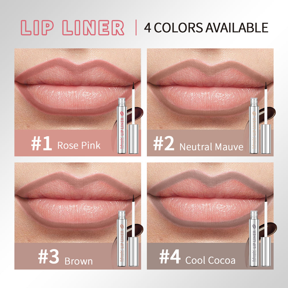 Peel Off Tattoo Waterproof Lip Liner, Lipgloss Matte Lip Tint, Long Lasting Brown Contour Lip Stain