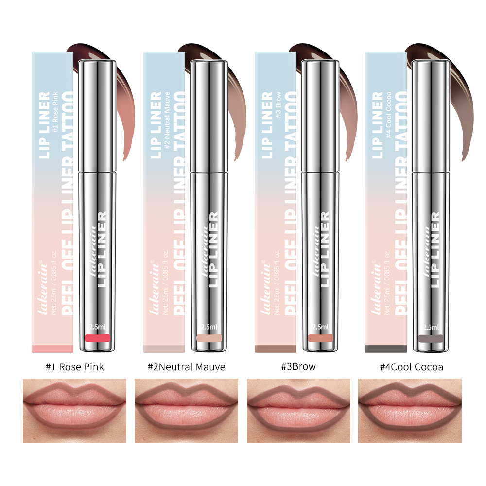 Peel Off Tattoo Waterproof Lip Liner, Lipgloss Matte Lip Tint, Long Lasting Brown Contour Lip Stain