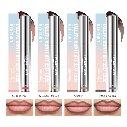Peel Off Tattoo Waterproof Lip Liner, Lipgloss Matte Lip Tint, Long Lasting Brown Contour Lip Stain