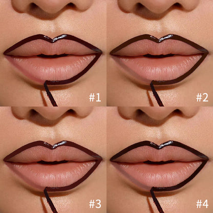 Peel Off Tattoo Waterproof Lip Liner, Lipgloss Matte Lip Tint, Long Lasting Brown Contour Lip Stain