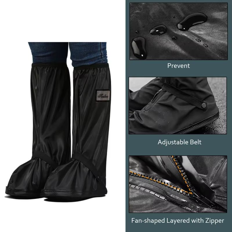 Thickened HighTube Waterproof Rain Boot Covers  Reusable Motorcycle  Cycling Outdoor NonSlip Oversh 3