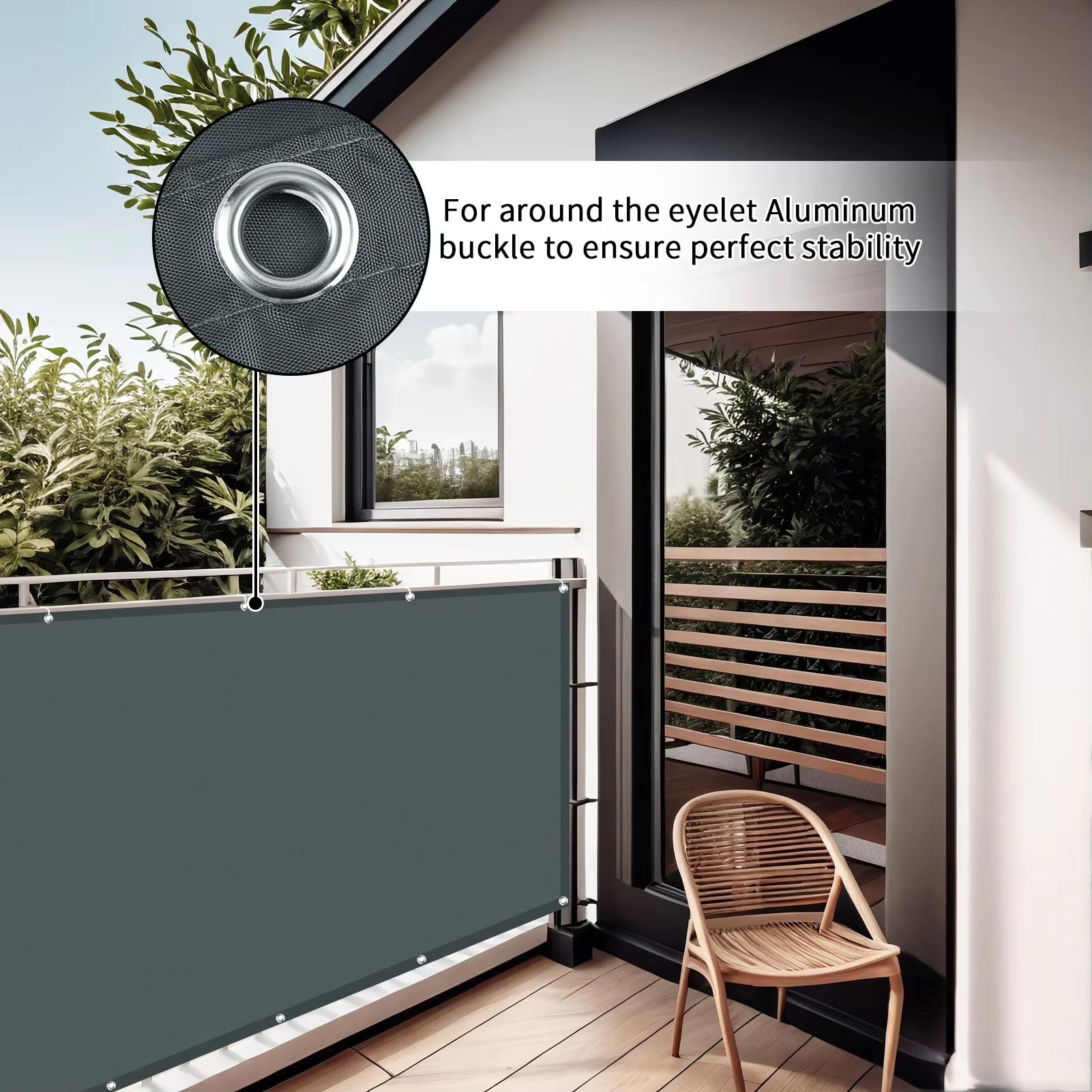 Waterproof Sunshade Sail With Grommets  Outdoor Privacy Cover For Pergola Balcony Patio Garden  Poo 1