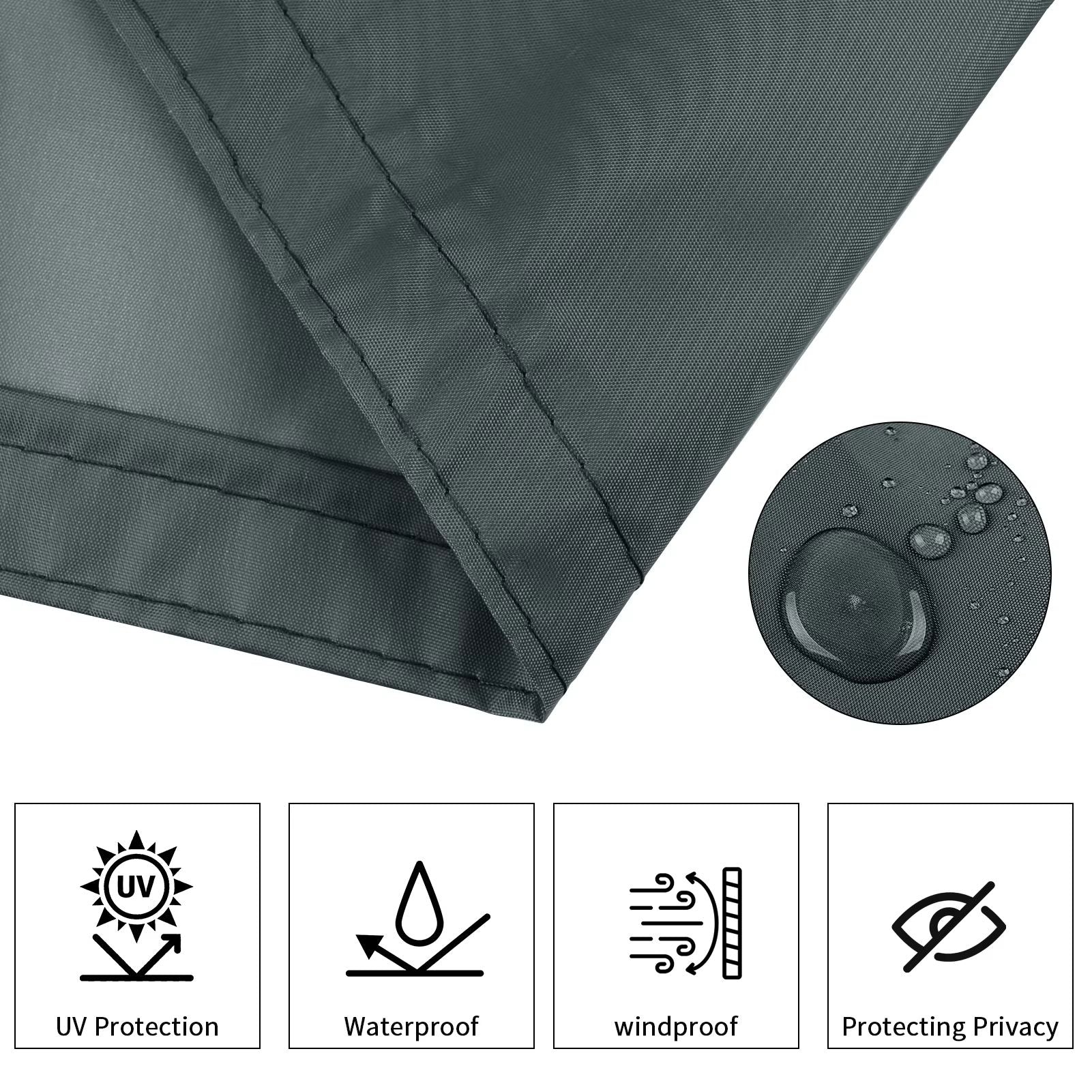 Waterproof Sunshade Sail With Grommets  Outdoor Privacy Cover For Pergola Balcony Patio Garden  Poo 3