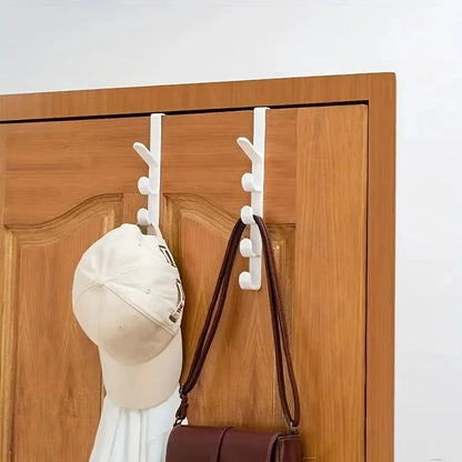 Over The Door Plastic Clothes Hanging Rack Bedroom Door Hanger Hooks Home Storage Organizer Purse H 1