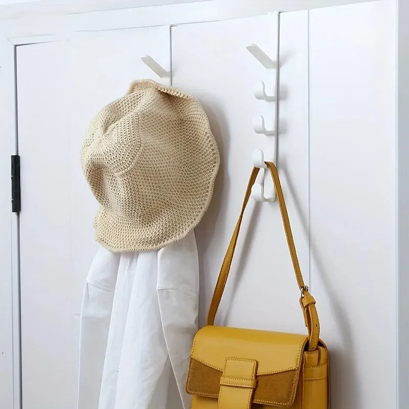 Over The Door Plastic Clothes Hanging Rack Bedroom Door Hanger Hooks Home Storage Organizer Purse H 2