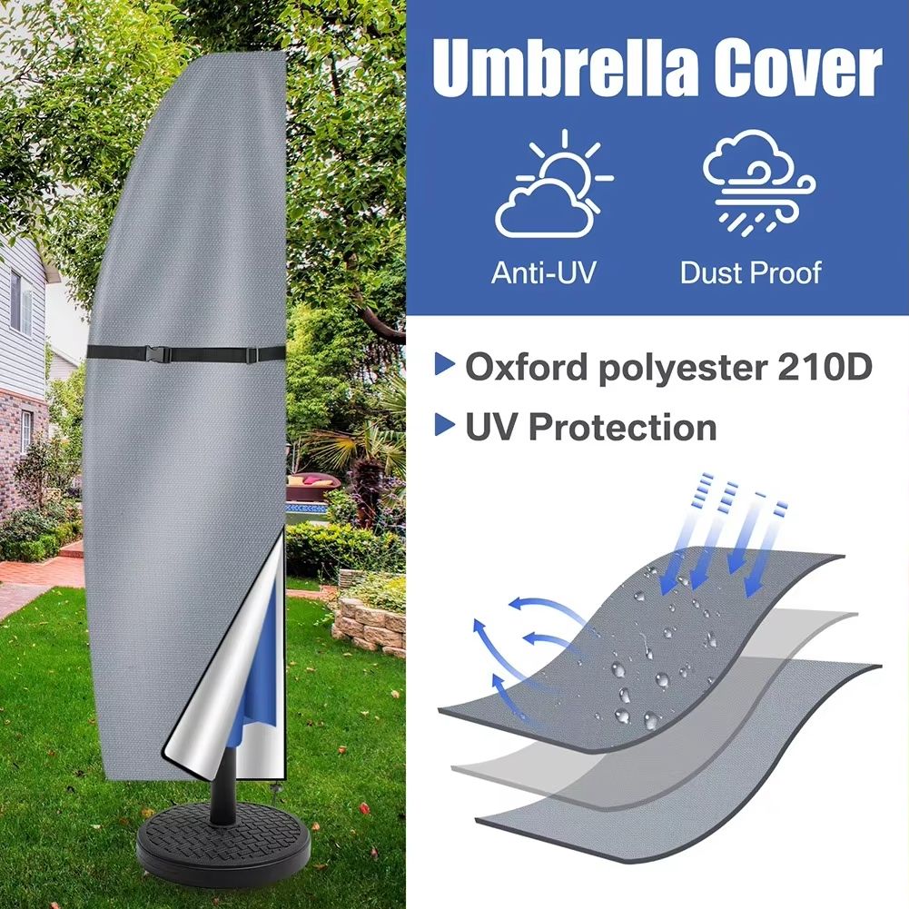 Waterproof Patio Umbrella Parasol Cover  Fits Cantilever  Straight Style Umbrellas 1214 Feet 1