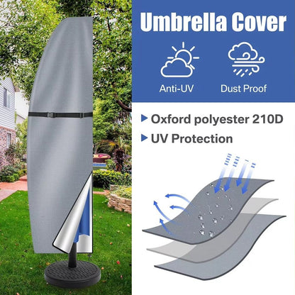 Waterproof Patio Umbrella Parasol Cover  Fits Cantilever  Straight Style Umbrellas 1214 Feet 1