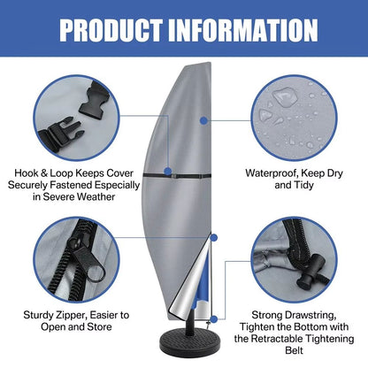 Waterproof Patio Umbrella Parasol Cover  Fits Cantilever  Straight Style Umbrellas 1214 Feet 2