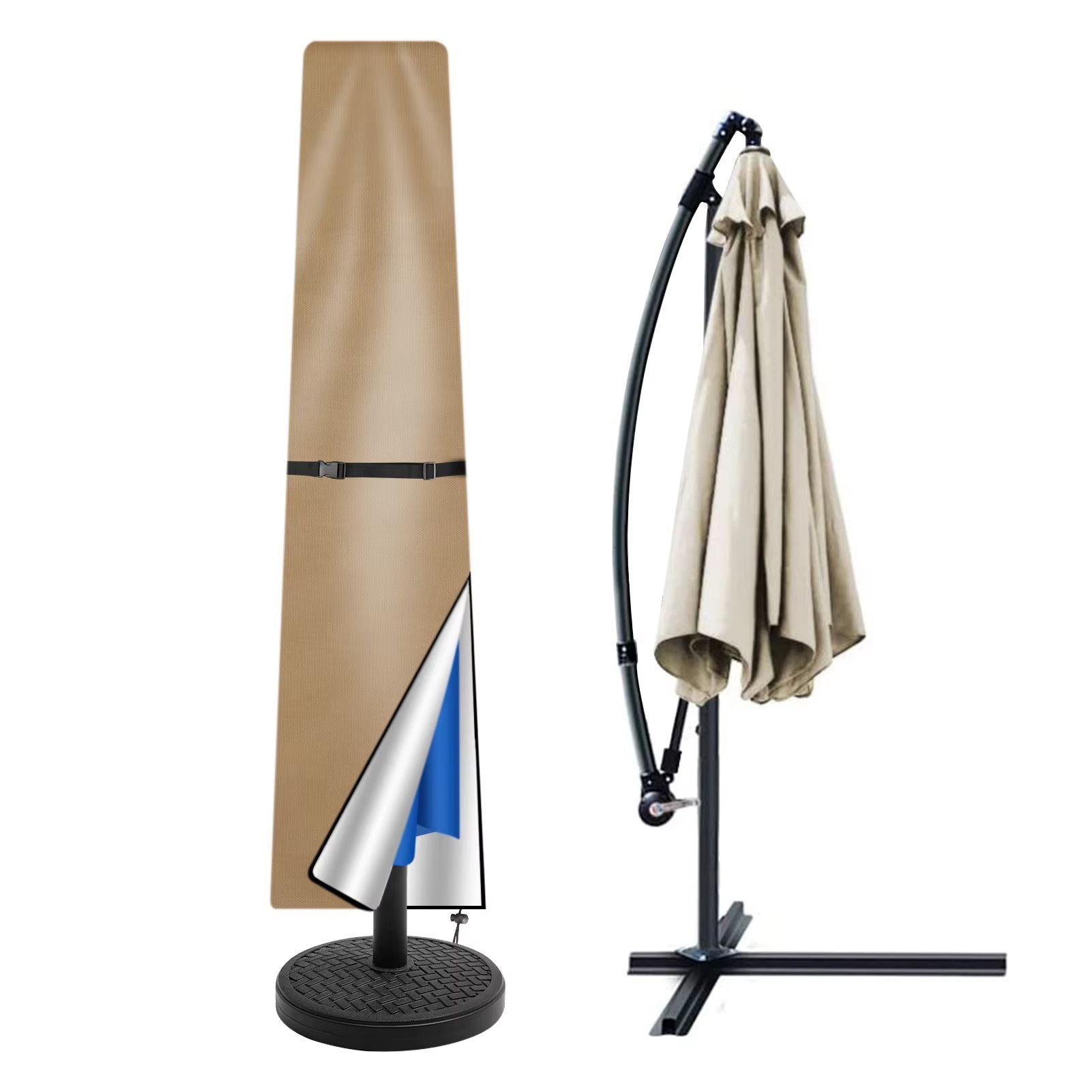 Oxford Cloth Waterproof Parasol Cover  Windproof  UVResistant Outdoor Umbrella Cover With Zipper  P 5