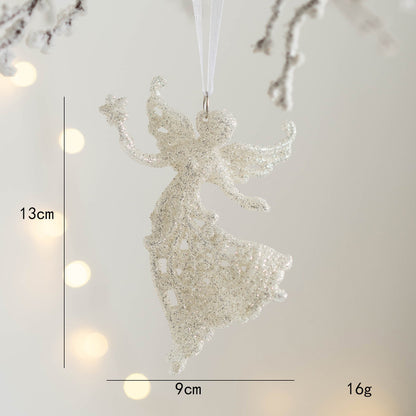 Merry Christmas Natal Ornament, Angel Girl Pentacle Pendant, Christmas Tree Hanging Pendant, Deer Christmas Decoration