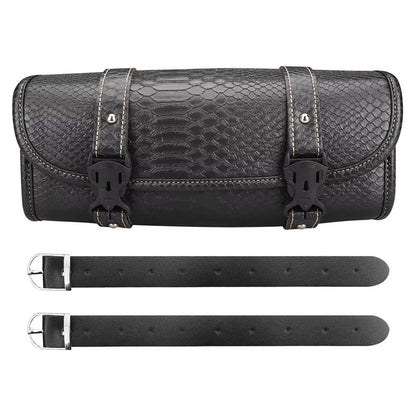 Faux Leather Motorcycle Front Fork Tool Bag  Waterproof Handlebar Roll Bag For Harley Sportster Kaw 3