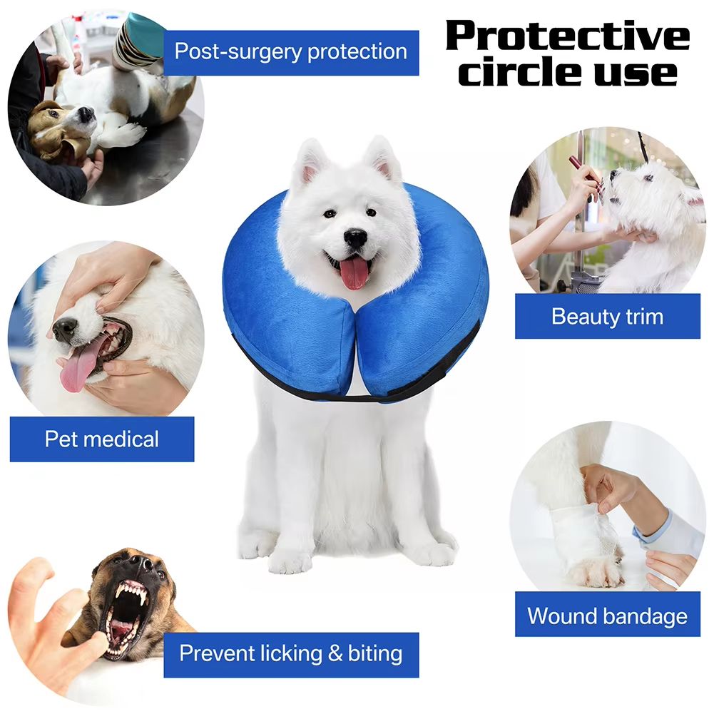 Inflatable Soft Pet Recovery Collar  Adjustable Protective Dog And Cat Cone For PostSurgery Comfort 3