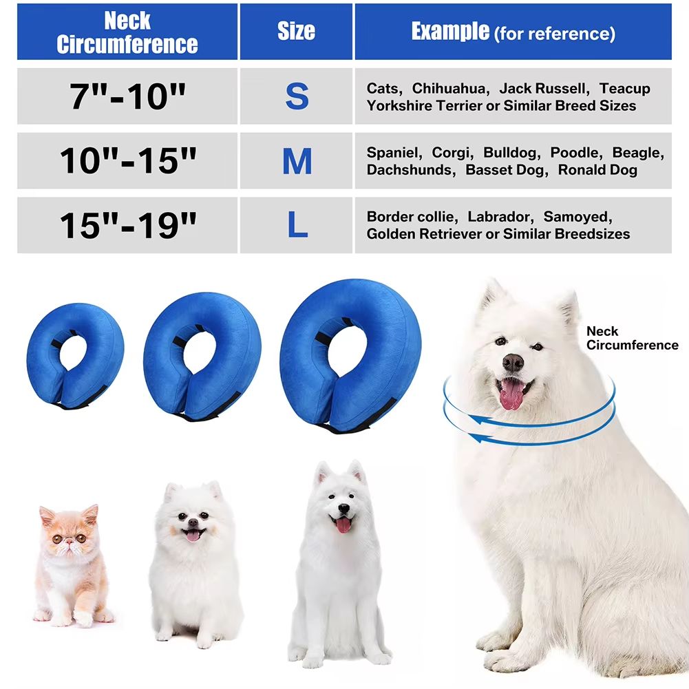 Inflatable Soft Pet Recovery Collar  Adjustable Protective Dog And Cat Cone For PostSurgery Comfort 4