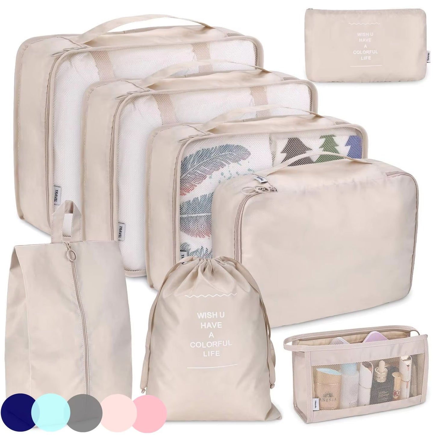 TravelMaster Ultra Organiser Set – 8-Piece Premium Luggage Packing Cube + Sorting Bags