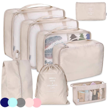 TravelMaster Ultra Organiser Set – 8-Piece Premium Luggage Packing Cube + Sorting Bags