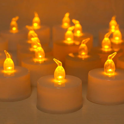 AmbienceGlow WarmWhite Flicker LED Tea Lights Set 24 Pack  Safe  Stylish Decorative Candles 4