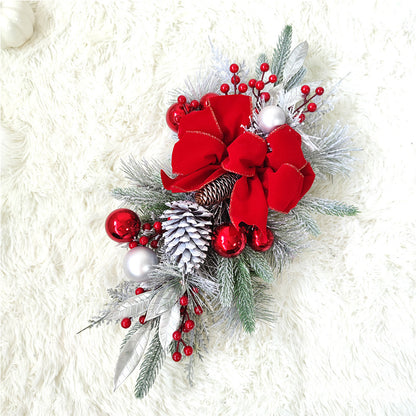 Christmas Wreath Pendant , Home Door Window Stairs Decoration, With or Without Light Atmosphere Garland