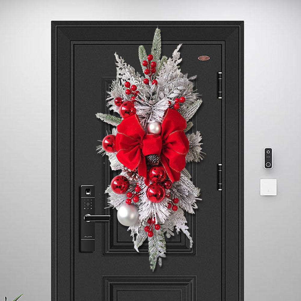 Christmas Wreath Pendant , Home Door Window Stairs Decoration, With or Without Light Atmosphere Garland