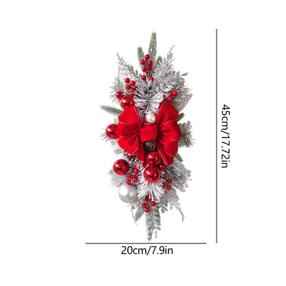 Christmas Wreath Pendant , Home Door Window Stairs Decoration, With or Without Light Atmosphere Garland
