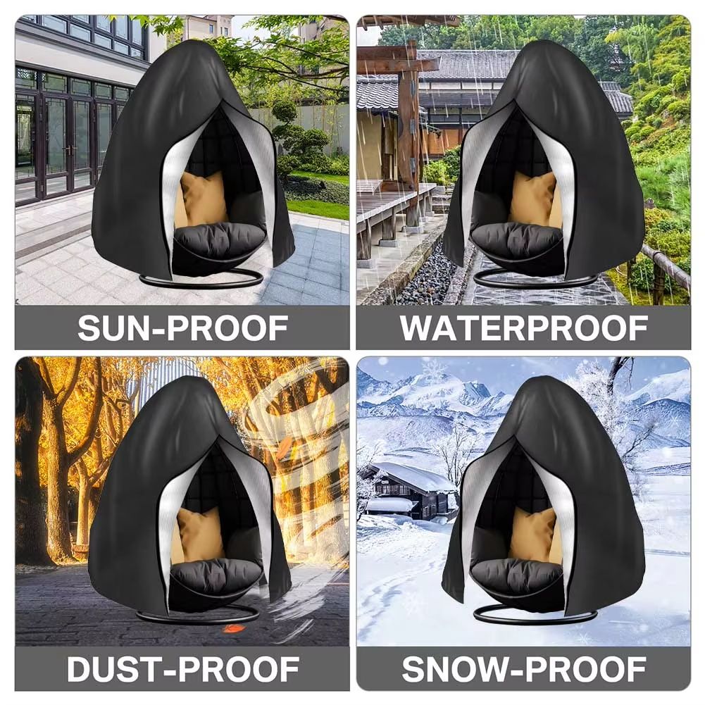OutdoorShield Deluxe Hanging Egg Chair Cover  Waterproof Windproof Protector For Single Or Double S 5
