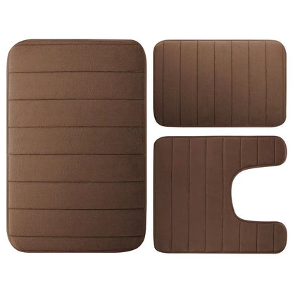 LuxuryVelvet Plush Memory Foam Bath Rug Set  3Piece NonSlip RapidDry Bath Mat Collection 9