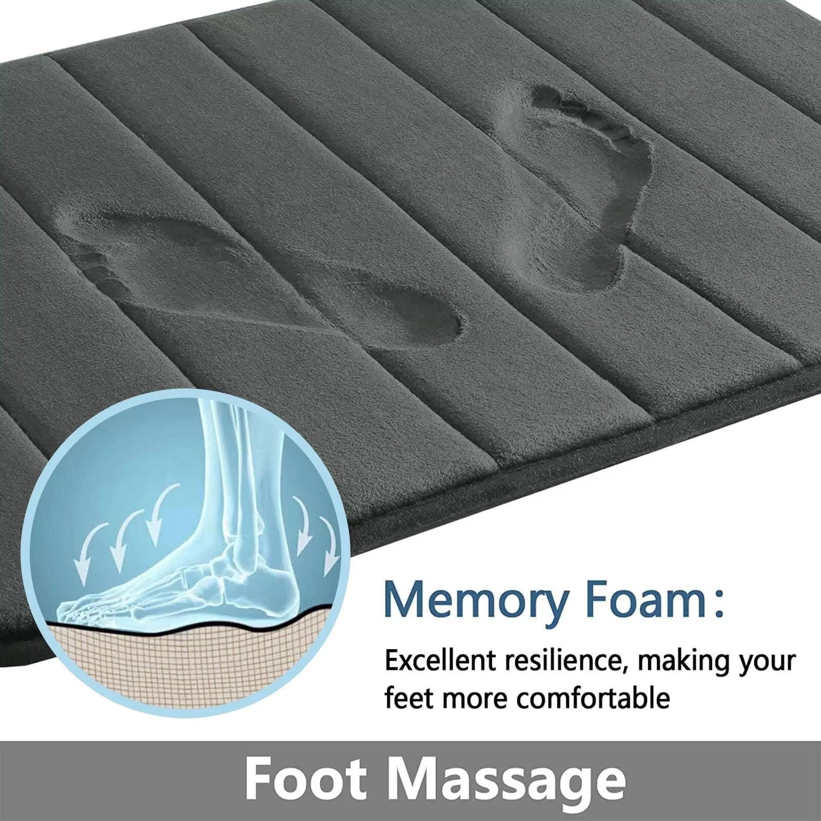 LuxuryVelvet Plush Memory Foam Bath Rug Set  3Piece NonSlip RapidDry Bath Mat Collection 4