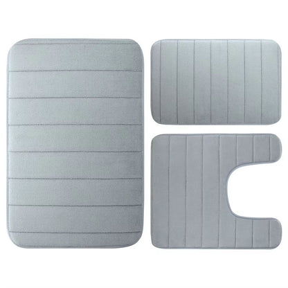 LuxuryVelvet Plush Memory Foam Bath Rug Set  3Piece NonSlip RapidDry Bath Mat Collection 6