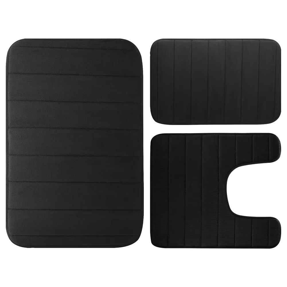 LuxuryVelvet Plush Memory Foam Bath Rug Set  3Piece NonSlip RapidDry Bath Mat Collection 8
