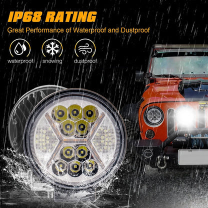 LED Round Work Light Flood Spot Beam For Truck Tractor SUV Offroad Fog Driving Lamp 1