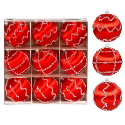 Silk Thread Covered Christmas Ball, Ornaments Satin Shatterproof Bubbles, Kit Tree Hanging Decorations