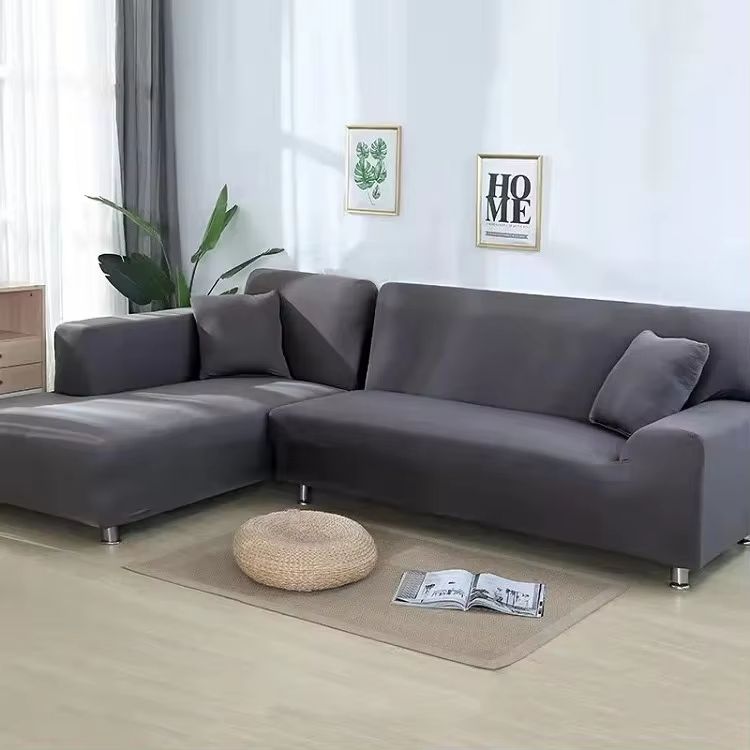 StretchGuard Premium Sofa Slipcover Set  Elastic SolidColour Protection For 1234 Seater  LShaped Se 11