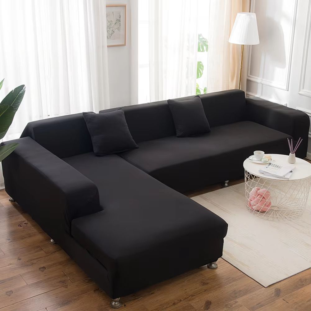 StretchGuard Premium Sofa Slipcover Set  Elastic SolidColour Protection For 1234 Seater  LShaped Se 5